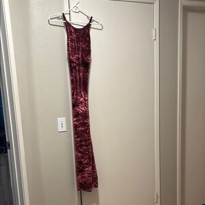 Jessica McClintok vintage 90’s Crushed Velvet Burgundy Prom Dress
